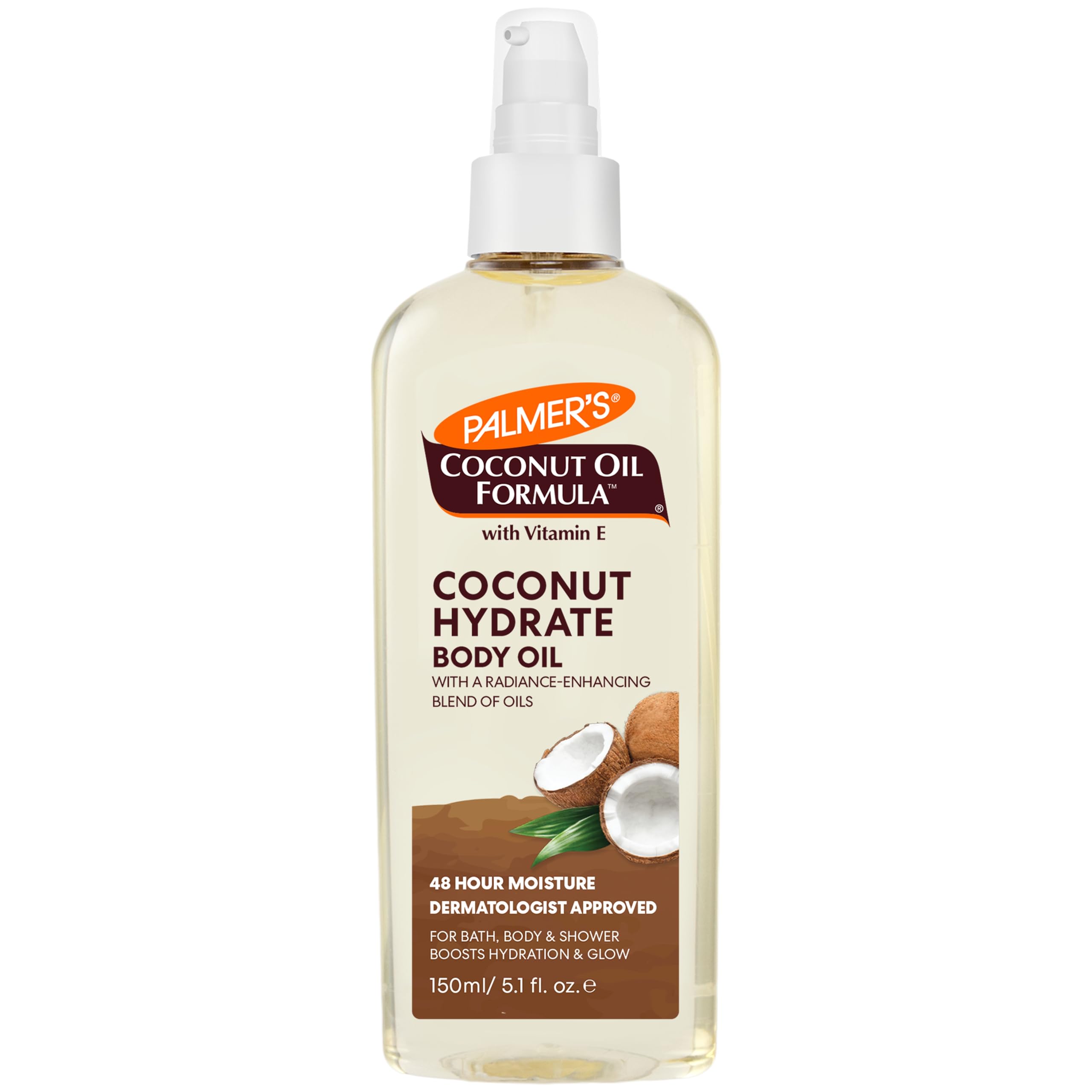 Palmer's Coconut Oil Formula Body Oil, Body Moisturizer with Green Coffee Extract, Bath Oil for Dry Skin, 5.1 Ounces (Spray Cap)